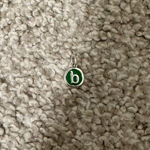 James Avery Green Enamel Initial “B” Disc Charm (Discontinued Color)